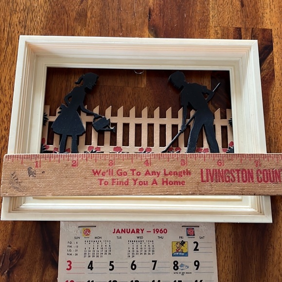 1960 Gardening Silhouette Calendar Holder~Gardening~Beecher~Vintage 60s - Picture 5 of 8